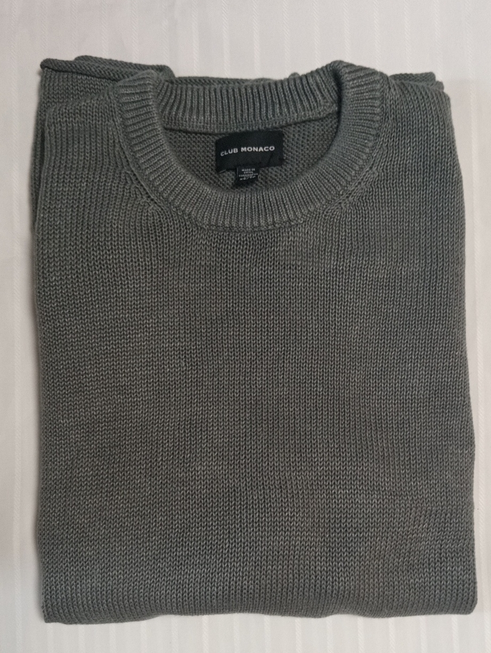 Club Monaco Women's Crewneck Sweater — Slate Green Knit